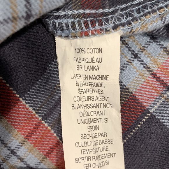 LL Bean Men Blue Red Plaid Long Sleeve Flannel Button Up Shirt Size X-Large XL - Picture 7 of 8